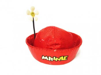 ミニー クラシック ハット スパンコールレッド w/フラワー ディズニーテーマパーク限定 帽子 Minnie Classic Hat
