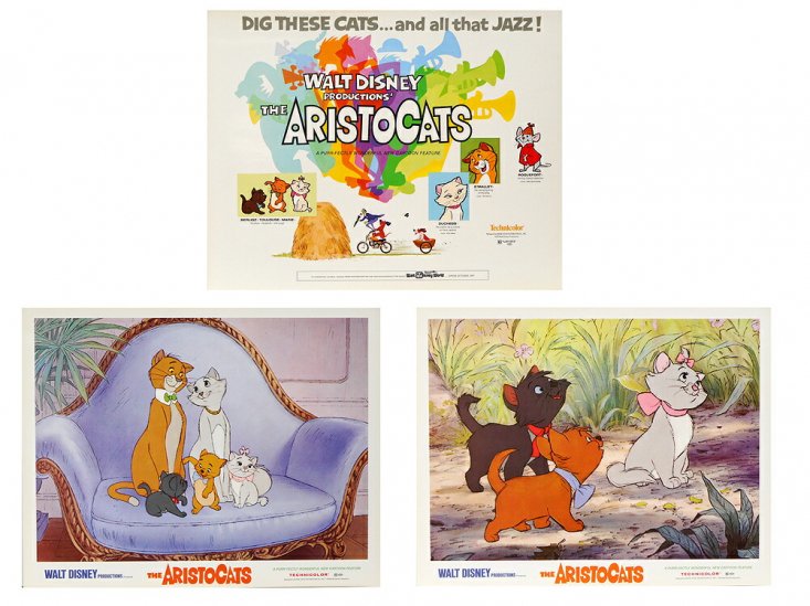 おしゃれキャット オリジナル ロビーカード 9枚セット 1970年 ヴィンテージ アリストキャット ディズニー アート The Aristocats  Lobby Cards - FAR-OUT