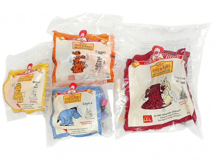 くまのプーさん マクドナルド ミールトイ 4点セット 1998年 フィギュア ハッピーセット WINNEI the POOH'S MOST GRAND  ADVENTURE McDonald's - FAR-OUT