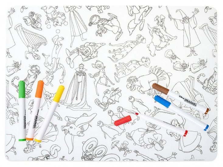 インク & ペイント シリコンマット 塗り絵 セット ディズニーテーマパーク限定 マーカー 画材 透明マット Disney Ink & Paint  Silicone Coloring Placemat - FAR-OUT