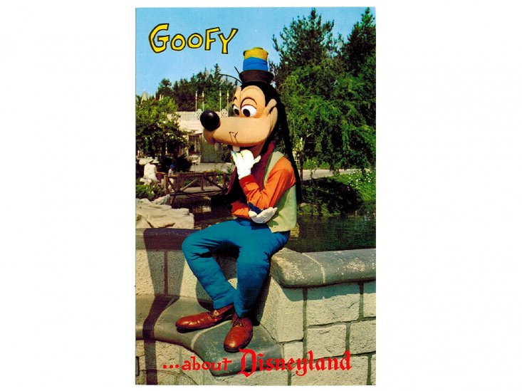 グーフィー ディズニーランド ポストカード 絵はがき 1970年代 ヴィンテージ Goofy about Disneyland Postcard -  FAR-OUT