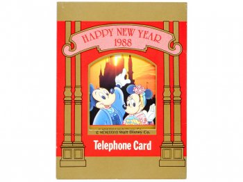 東京ディズニーランド ミッキー & ミニー テレホンカード 1988年 ハッピーニューイヤー スリーブ入り TDL Happy New Year -  FAR-OUT