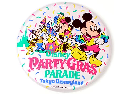 東京ディズニーランド パーティー・グラ・パレード イベント 缶バッジ 1991年 缶バッチ TDL PARTY GRAS PARADE -  FAR-OUT