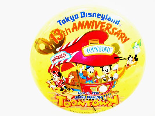 東京ディズニーランド TDL 13周年記念 1996年 トゥーンタウン 缶バッジ 