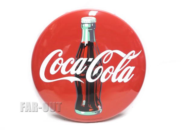 コカコーラ クラシック コンツアーボトル Coca-Cola サイン 看板 3Dボタン型 ラージサイズ - FAR-OUT