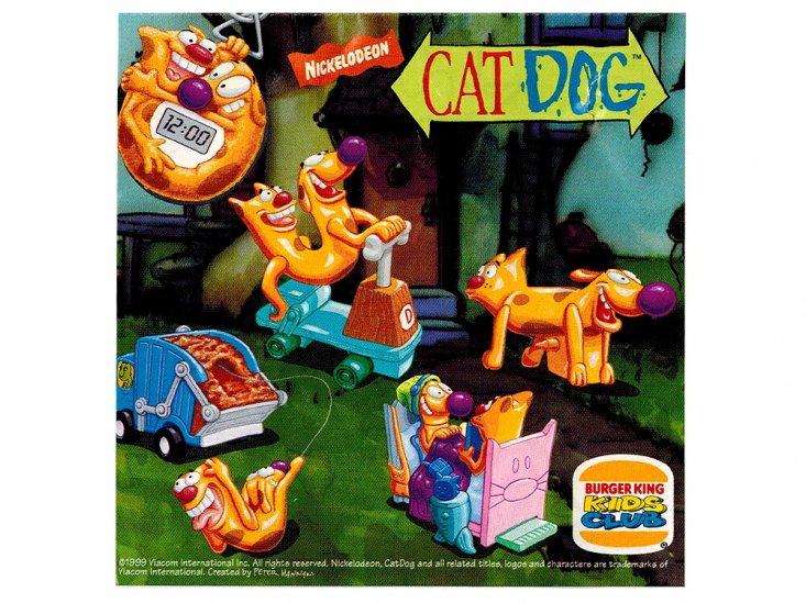 キャットドッグ バーガーキング ミールトイ 5点コンプリートセット ニコロデオン 1999年 Nickelodeon CatDog Burger  King - FAR-OUT