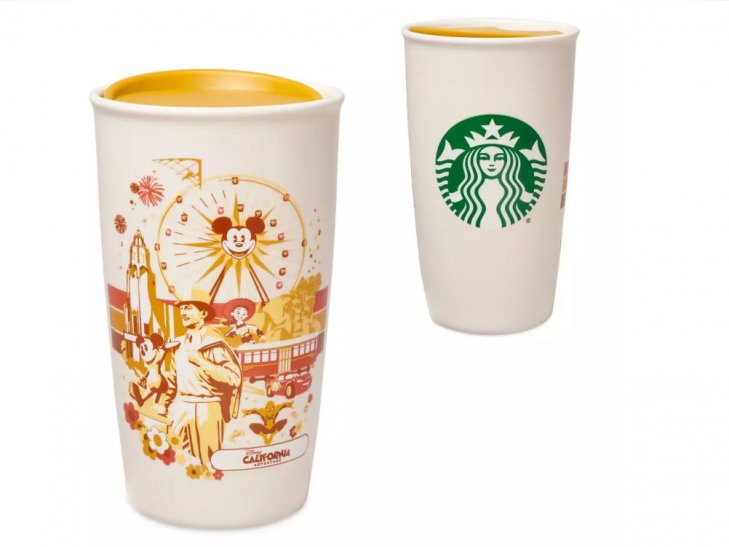 スターバックス コーヒー セラミック タンブラー ウォルト＆ミッキー イエロー 2021年 DCA ディズニーカリフォルニアアドベンチャー  ドリンクカップ トラベルマグ スタバ Starbucks - FAR-OUT