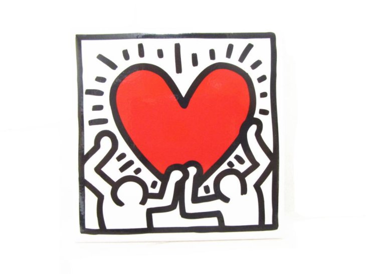 キース・ヘリング アート レッドハート マグネット Keith Haring Red