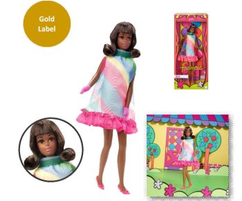 バービー フランシー リプロ ブラック 復刻版 ヴィンテージ モッズファッション ツイスト＆ターン Barbie Francie Reproduction Doll