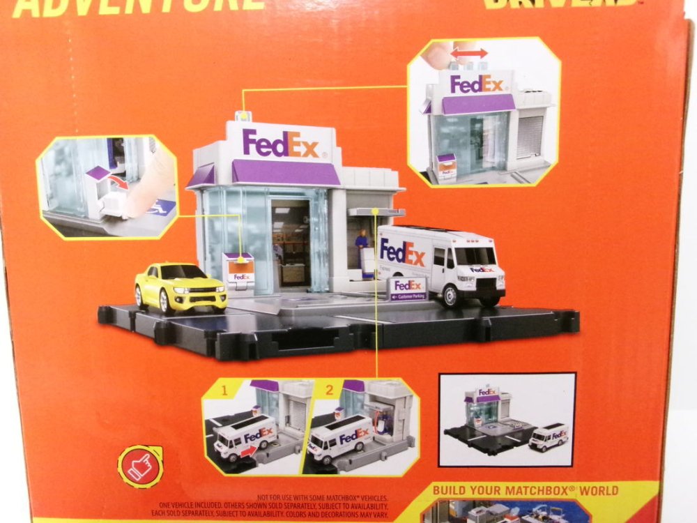 マッチボックス フェデックス プレイセット メタルダイキャスト Matchbox FedEx Express Delivery トラック付き FEDEX  Package Center - FAR-OUT