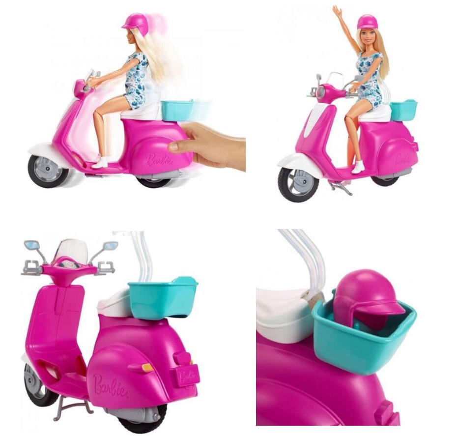 バービー ピンクのスクーター付き プレイセット ドール 人形