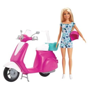 バービー ピンクのスクーター付き プレイセット ドール 人形 マテル Barbie Scooter Playset 