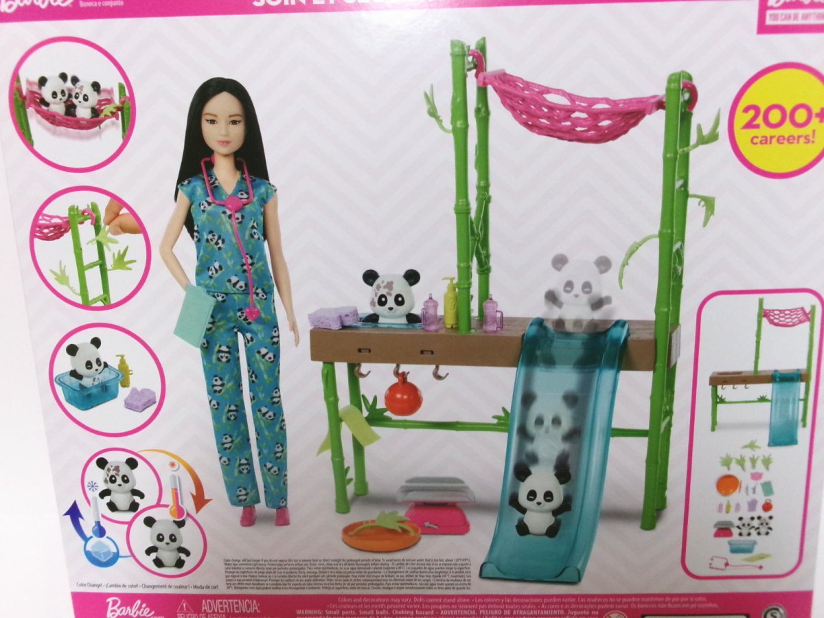 バービー パンダ 獣医 ドール 付き プレイセット 人形 You can be anything Barbie Panda Care and  Rescue Vet Doll Playset - FAR-OUT