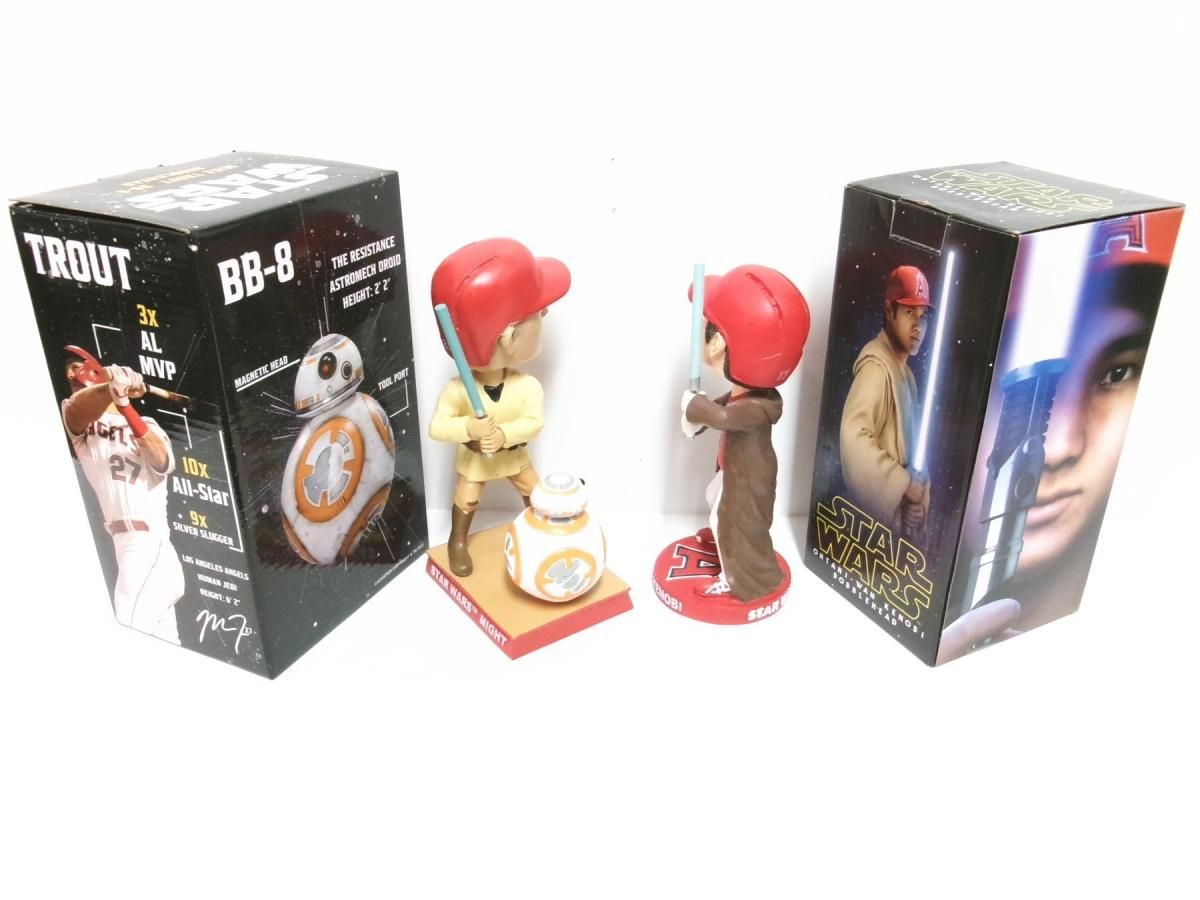 新品 ボブルヘッド人形 スターウォーズ マイク・トラウト&BB8 www