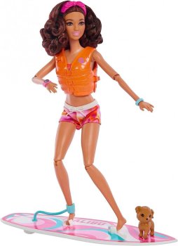 バービー  サーフボードセット サーフィン ドール 人形  マリブ  子犬 アクセリー付き Barbie Surfer  MALIBU Surfboard