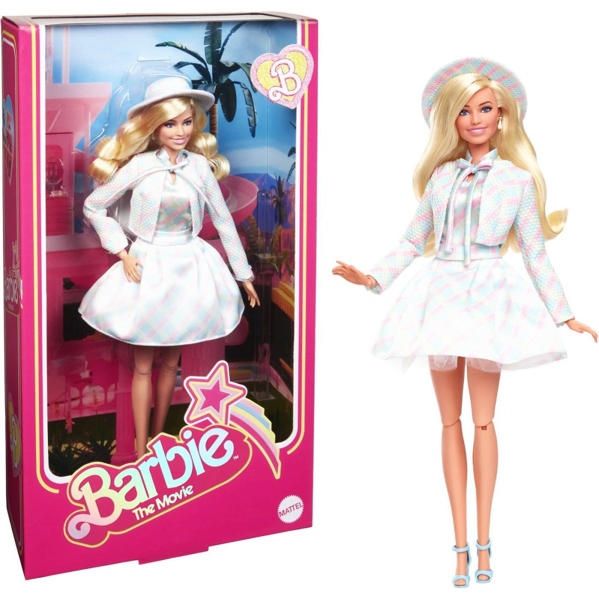 映画 「バービー」 ブルーチェックドレス ドール マーゴット・ロビー Barbie The Movie Doll Margot Robbie as  Barbie Blue Plaid - FAR-OUT