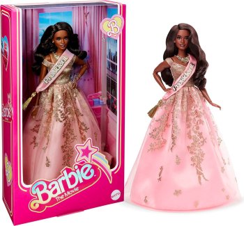 映画「バービー」 プレジデント 黒人ドール  Barbie The Movie Doll President Pink and Gold Dress with Sash