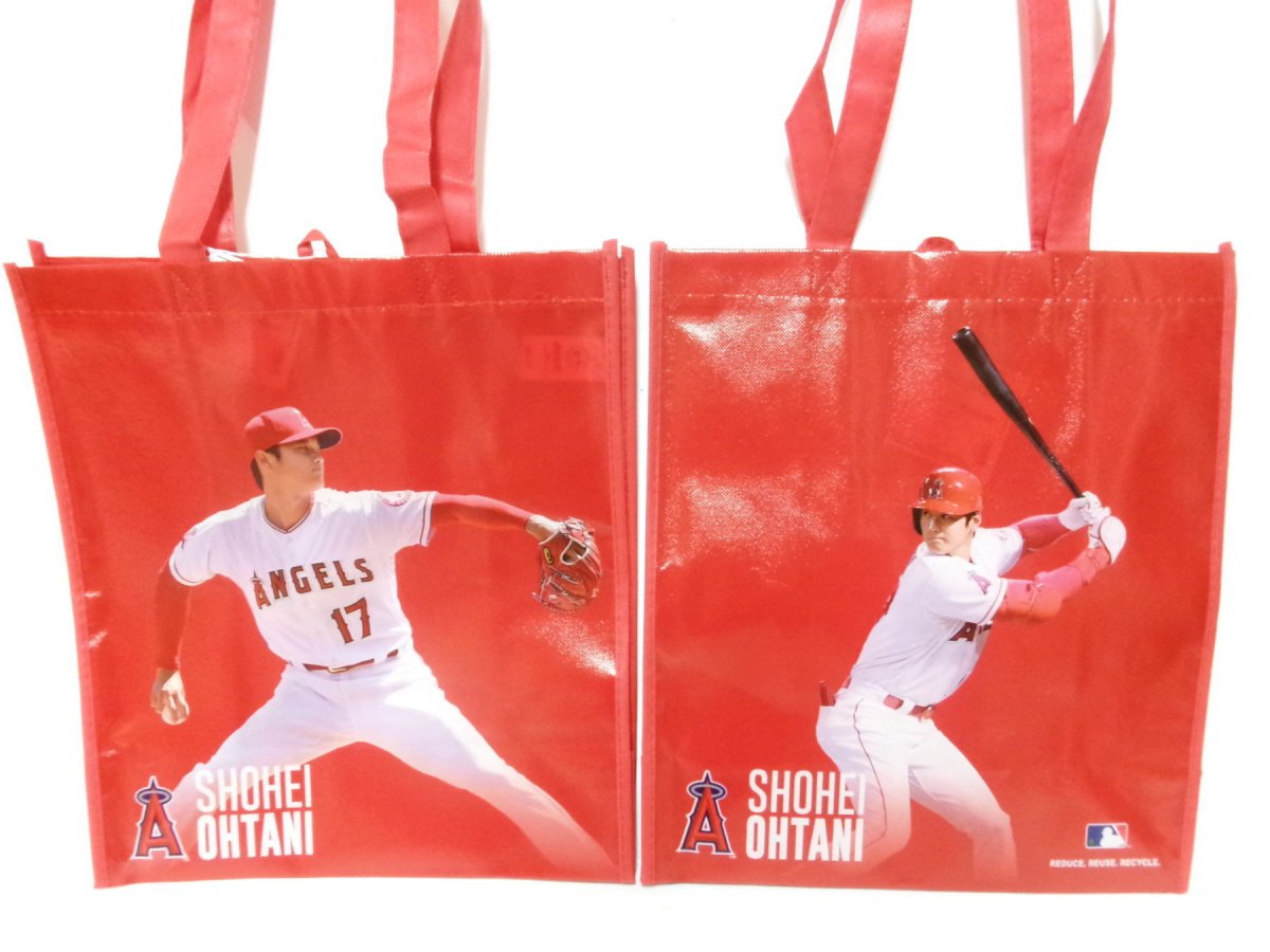 大谷翔平 二刀流 ショッピング エコバッグ トートバッグ リサイクル エンゼルス 2023 ベースボール MLB Shohei Ohtani Tote  Bag - FAR-OUT