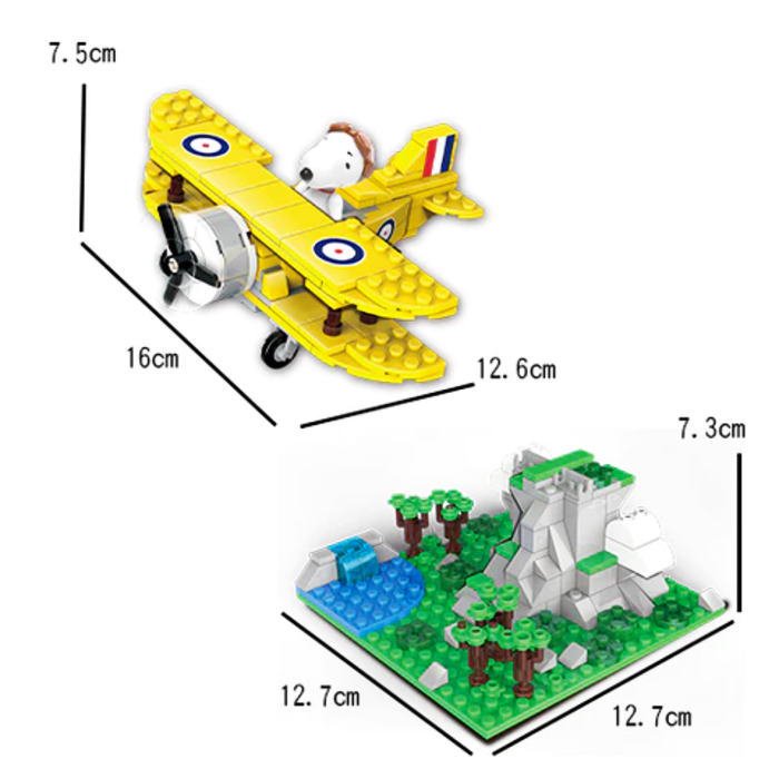 LiNooS ピーナッツ スヌーピー 飛行機 ブロックトイ フィギュア