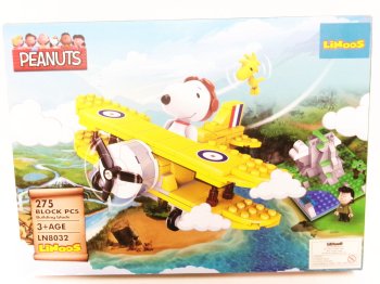 LiNooS ピーナッツ スヌーピー 飛行機 ブロックトイ フィギュア Peanuts Snoppy Airplane Bricks Set 