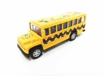 ピーナッツ イエロー スクールバス チャーリーブラウン スヌーピー＆フレンズ ダイキャストメタル プルバック ミニーカー PEANUTS School Bus