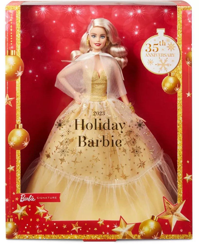 ホリデー バービー 35周年記念 2023 クリスマス ブロンドヘア ドール 人形 Holiday Barbie Blond Hair -  FAR-OUT