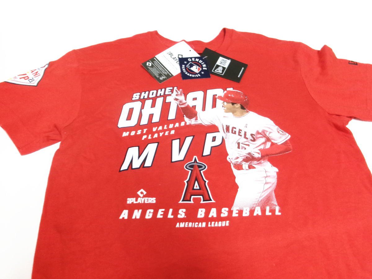 大谷翔平選手 2023年 MVP受賞記念 Tシャツ 赤 メンズ Sサイズ ニューエラ New Era MLB Shohei Ohtani MVP  T-Shirts エンゼルス球場限定 - FAR-OUT