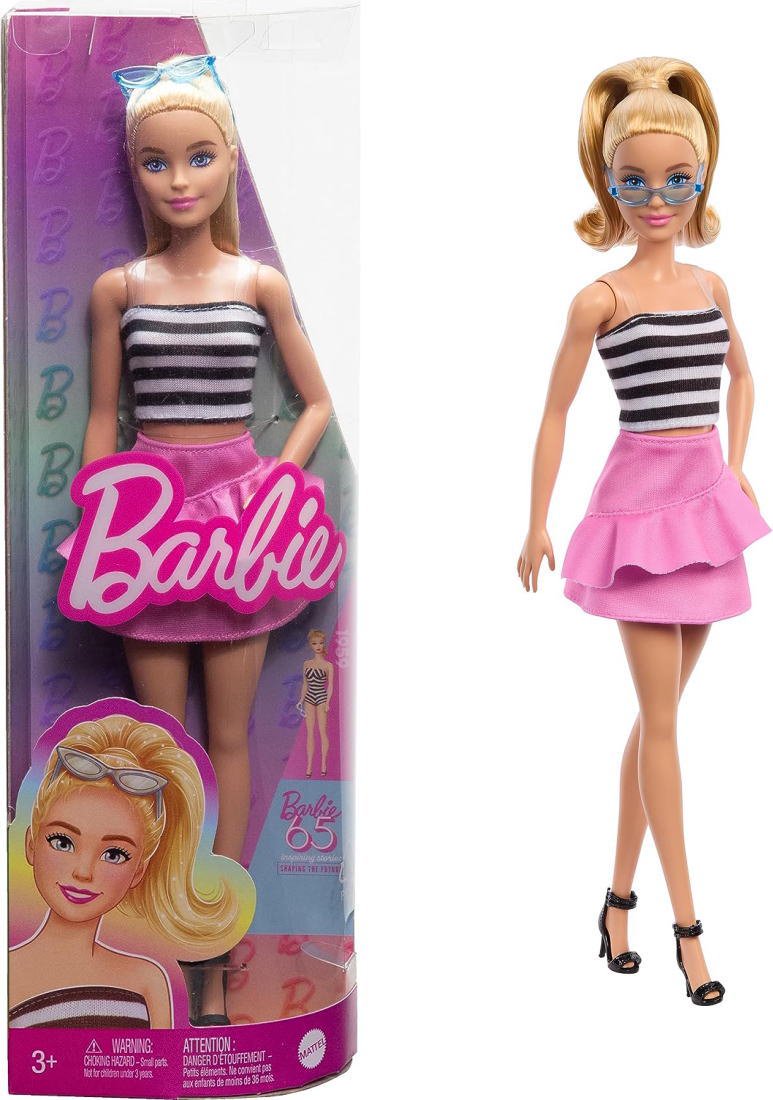 バービー 65周年記念 ファッショニスタ ストライプ タンクトップ ブロンドヘア ドール 人形 Barbie Fashionistas Doll -  FAR-OUT