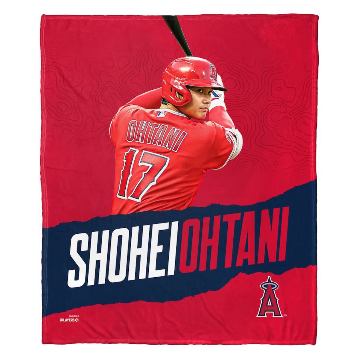 大谷翔平選手 エンゼルス 打者 バッター レッド フリース 毛布 シルクタッチ スロー ブランケット ラージサイズ MLB Shohei Ohtani  Silk Touch Throw Blanket - FAR-OUT