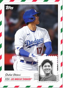 大谷翔平 LA ドジャース ホリデー クリスマス トレーディング コレクターカード 専用ケース入り Holiday Card TOPPS Trading Cards MLB Shohei Ohtani