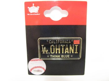 ëʿ LA ɥ㡼 ե˥ 饤󥹥ץ졼 ԥХå ١ܡ MLB Dodgers Shohei Ohtani License plate Pin
