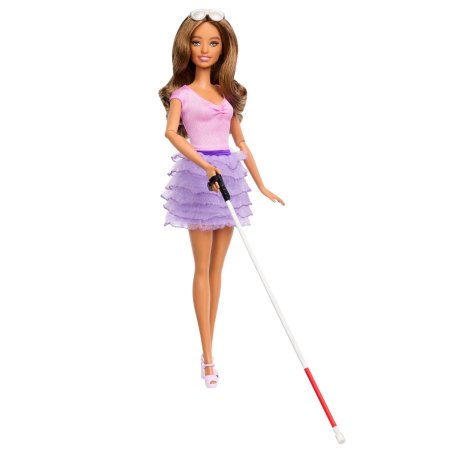 Сӡ   о㳲 եå˥ ɡ  դ ͷ Barbie Fashionistas Blind Comes with Cane & Glasses Doll