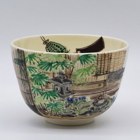 □加藤一世（如水・如水陶画苑）抹茶碗「庭図」 - 京都色絵陶芸協同組合 直営公式オンラインショップ イロエポップ！ショップ/iroe pop! shop