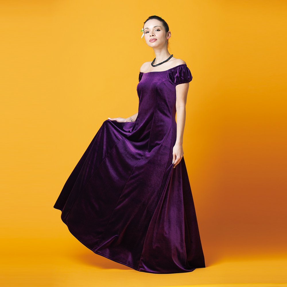 フラダンス ドレス ベロア CC fashions パウスカート フォーマル 発表 