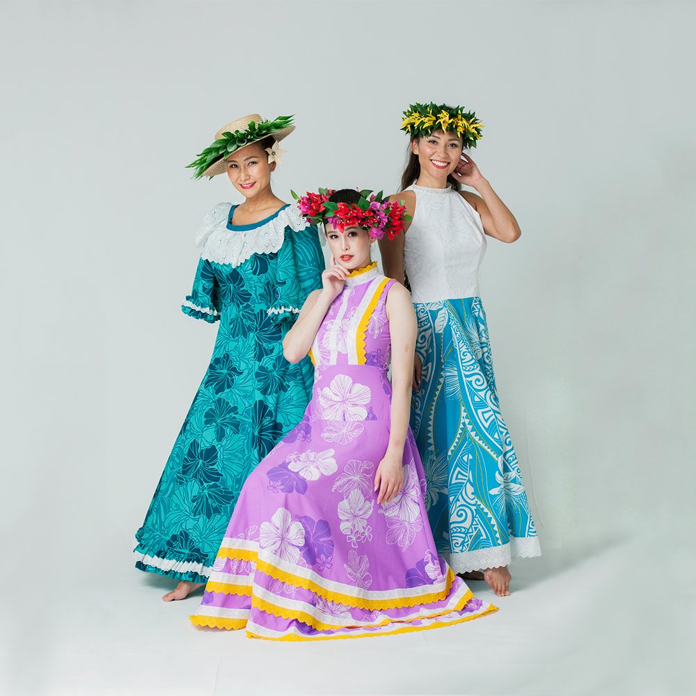 【MAKANA DRESS】Tahiti 3Lace Flare タヒチ3レースフレア(パープル)[オーダードレス]