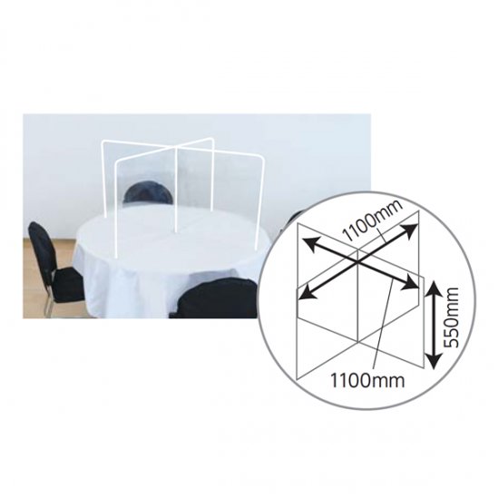 飛沫防止 パーテーション 十字形 正方形タイプ 卓上 1100X1100X550mm
