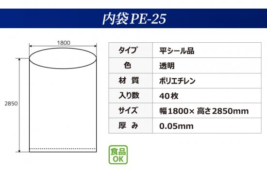 フレコンバッグの内袋PE-25の商品情報