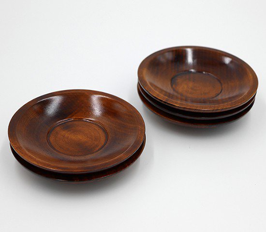 茶托 レギュラーサイズ 12㎝ 5枚組 木製 国産 漆塗り - japanyamatomi