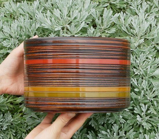 0285 [国産]独楽塗(こまぬり) 木製丸型2段重箱・おひつ・菓子器 0285 [国産]独楽塗(こまぬり) 木製丸型2段重箱・おひつ・菓子器