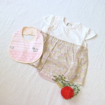 nino-nyan baby gift set スタイ+ロンパース｜70cm