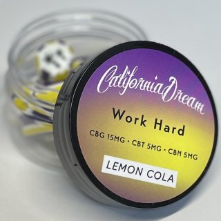 California Dream エディブル キャンディー "Hard Work" レモンコーラ味 CBGメイン配合 10粒入り