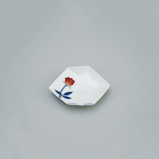 赤バラ　折紙型手塩皿