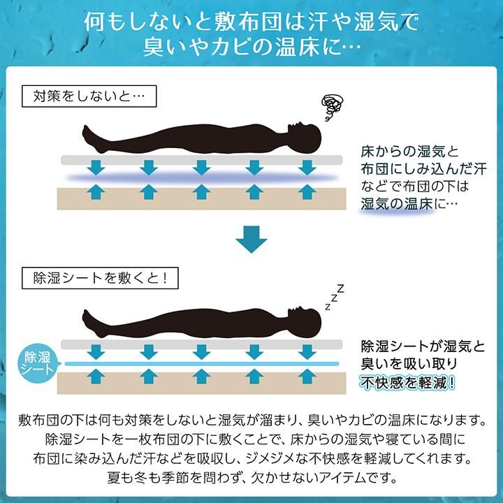 除湿シート 除湿マット 洗える 清潔 消臭 汗臭 加齢臭 センサー付き