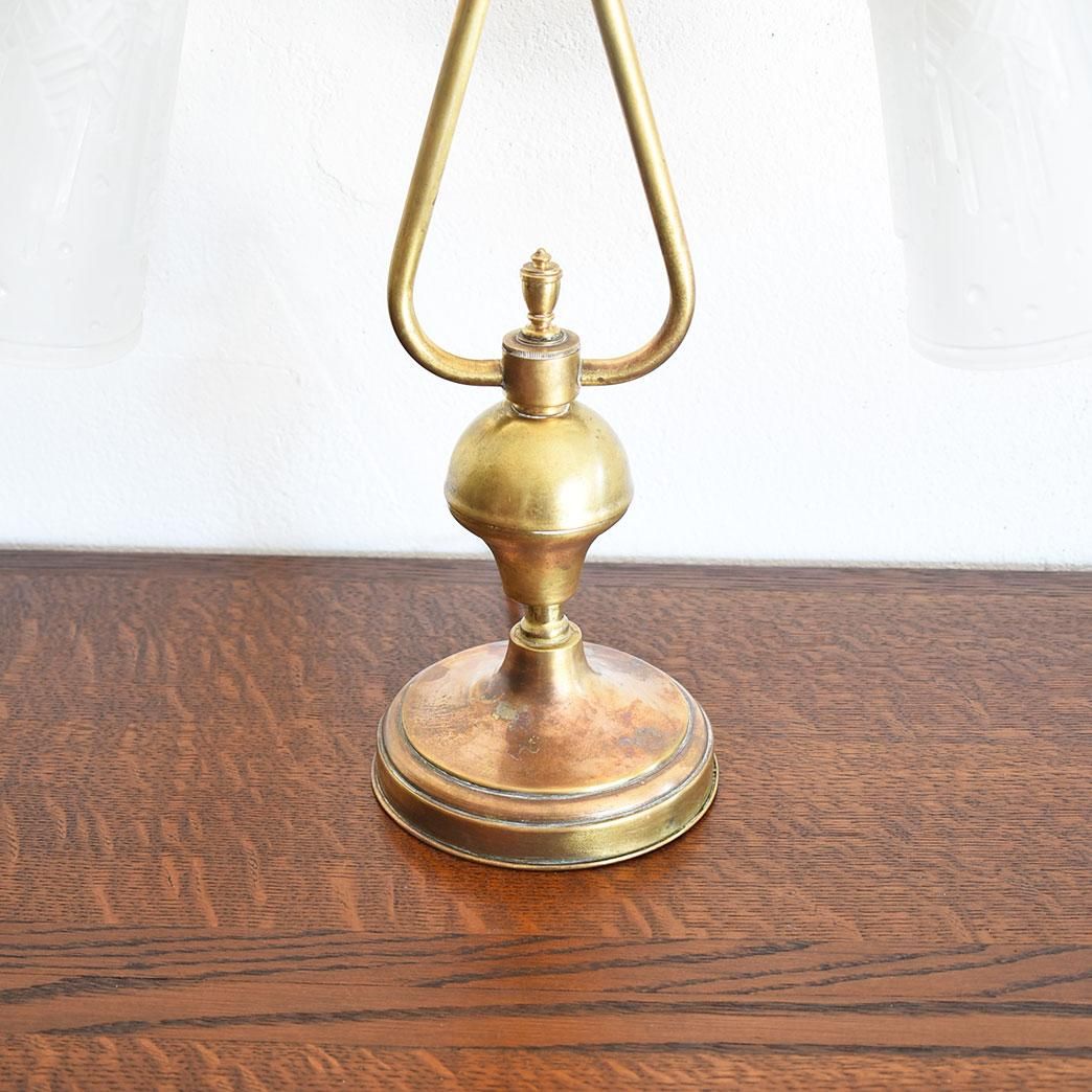 ミューラー双灯テーブルランプ アールデコ フランス製