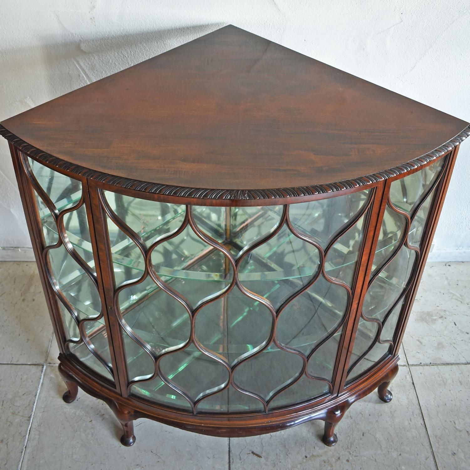 ミラーバック コーナーキャビネット 1900年代 イギリス