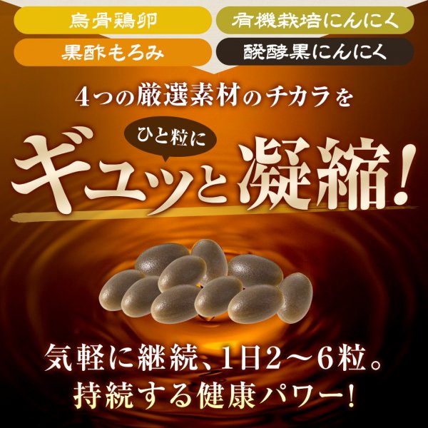 黒酢もろみにんにく卵黄 薩摩元気玉 黒 62粒 8袋セット（8ヶ月分） - （株）健康クラブ