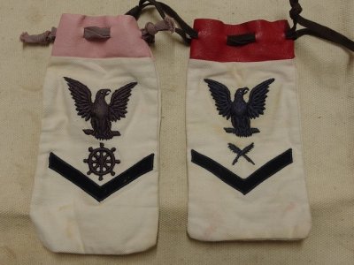 US NAVY WHITE RANK x Pink Leather Mini Pouch210809