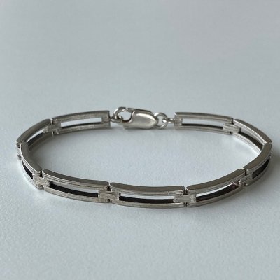 ITALY 925 SILVER SQUARE CHAIN BRACELET/A220418