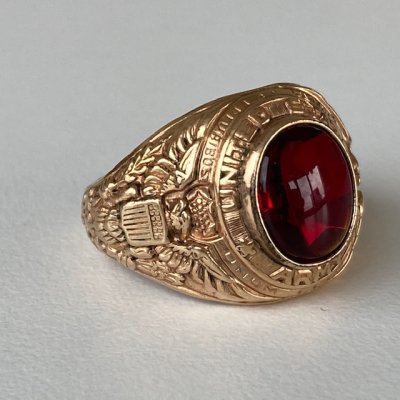 US ARMY Gold-Filled RING/RED/23 220426