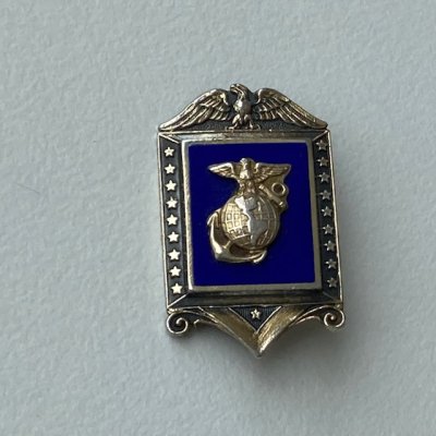 USMC GOLD FILLED x BLUE ENAMEL  PINS220617